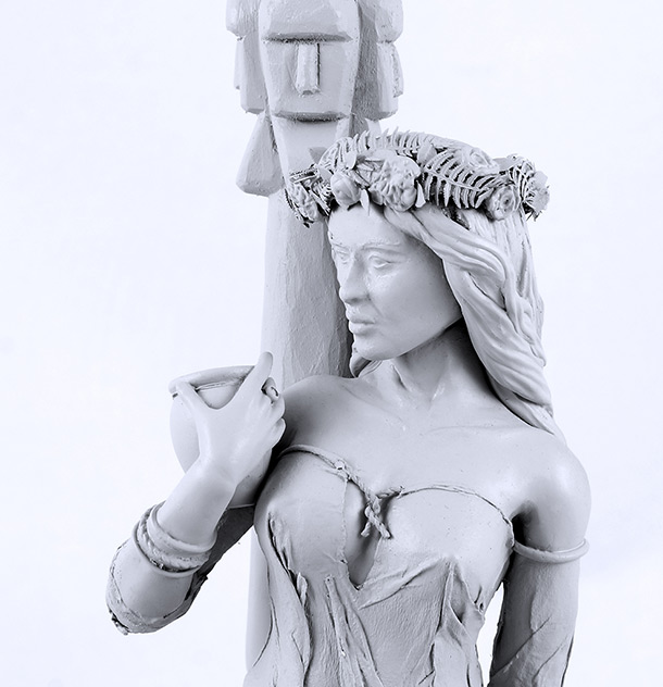 Sculpture: Slavic virgin at Kupalas Night