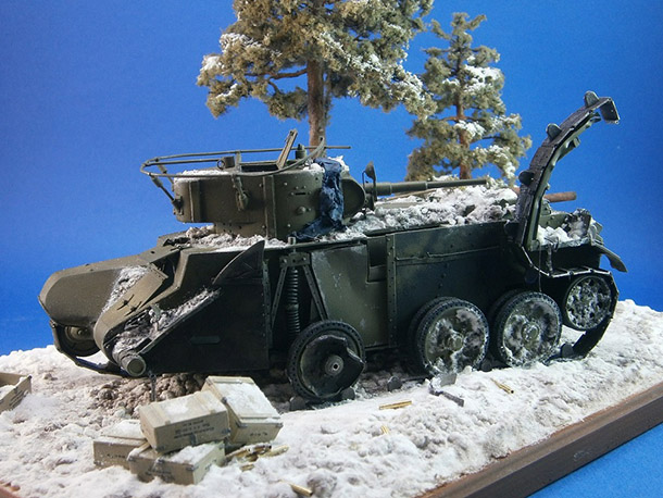 Dioramas and Vignettes: Radio equipped BT-7, Winter war