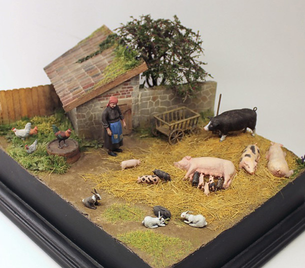 Dioramas and Vignettes: Summer day in countryside