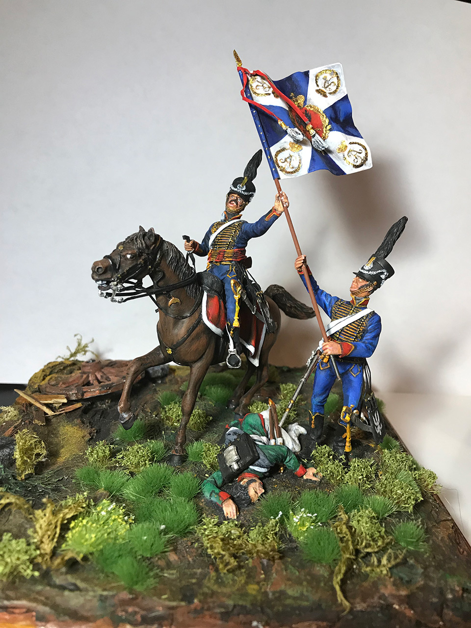 Dioramas and Vignettes: Captured flag. 10 Polish hussars, Russia 1812, photo #1