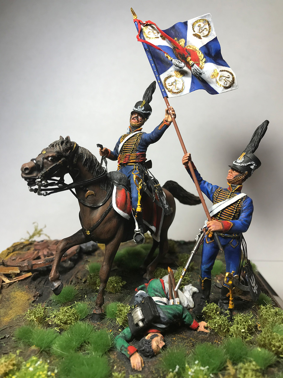 Dioramas and Vignettes: Captured flag. 10 Polish hussars, Russia 1812, photo #3