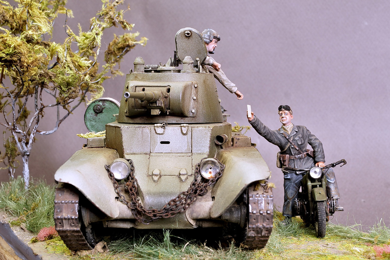 Dioramas and Vignettes: Message delivery. Manchuria, August 1945, photo #2