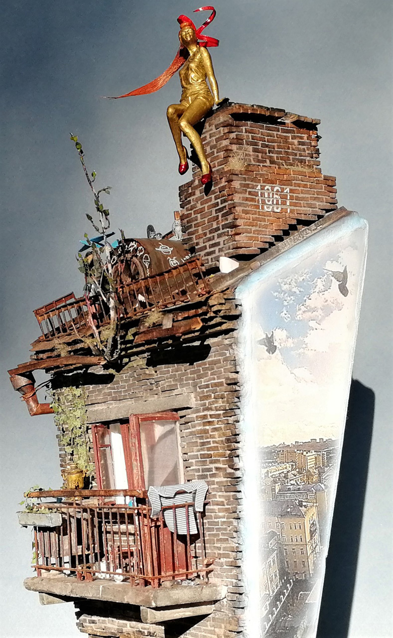 Диорамы и виньетки: Весенняя крыша, фото #3