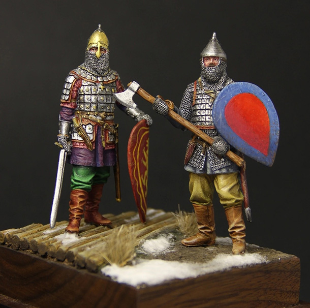 Figures: Russian warriors, 14th cent.