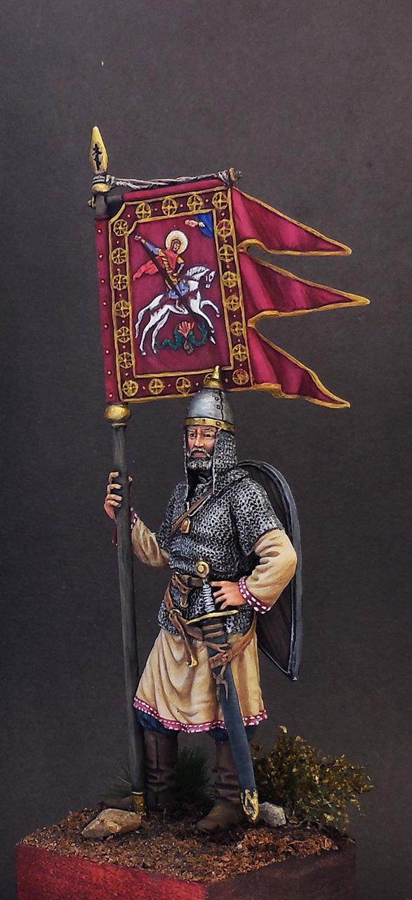 Figures: Russian warrior with St.George's standard, 11-13th AD, photo #2
