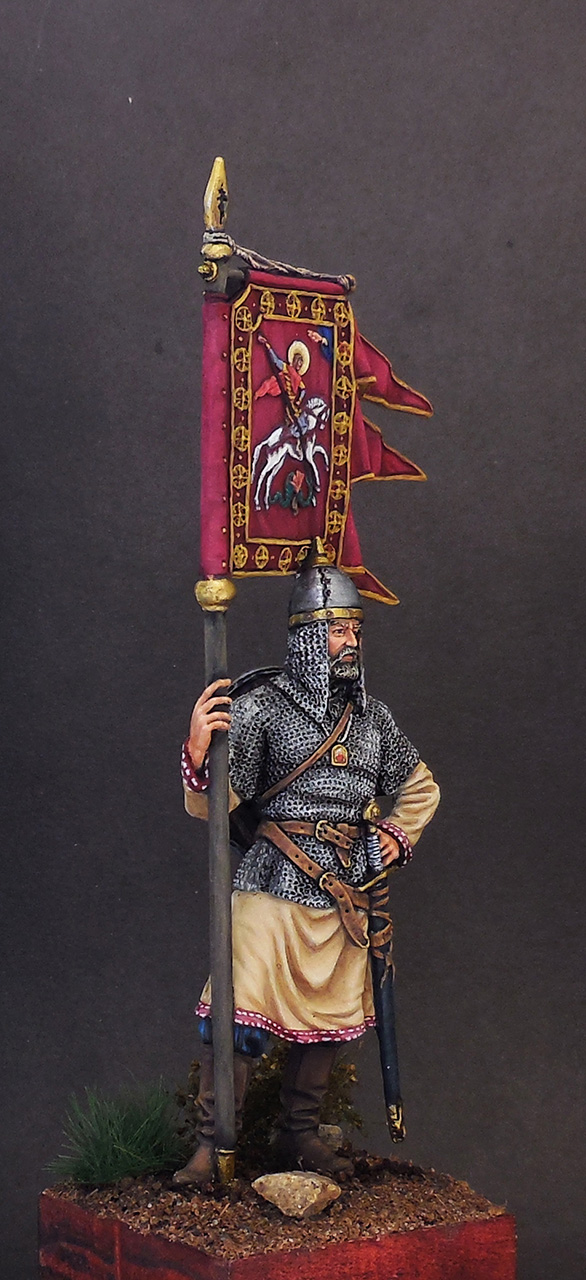 Figures: Russian warrior with St.George's standard, 11-13th AD, photo #6
