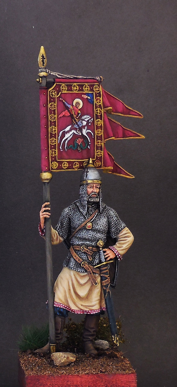 Figures: Russian warrior with St.George's standard, 11-13th AD, photo #7