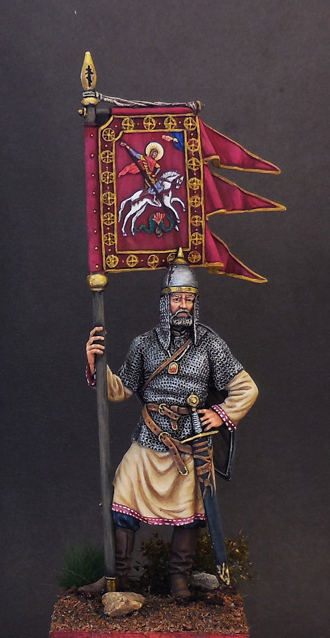 Figures: Russian warrior with St.George's standard, 11-13th AD, photo #8