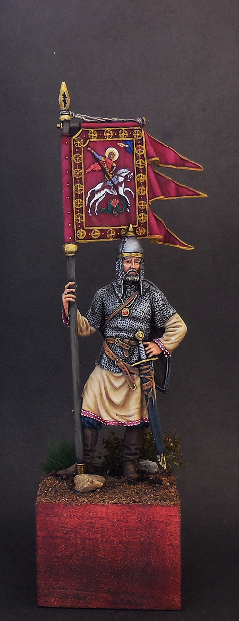 Figures: Russian warrior with St.George's standard, 11-13th AD, photo #9