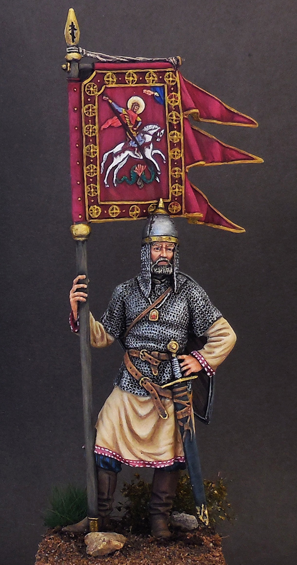 Figures: Russian warrior with St.George's standard, 11-13th AD
