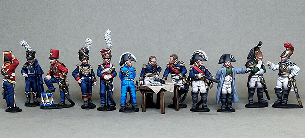 Dioramas and Vignettes: Bonaparte with staff and Guard battalion