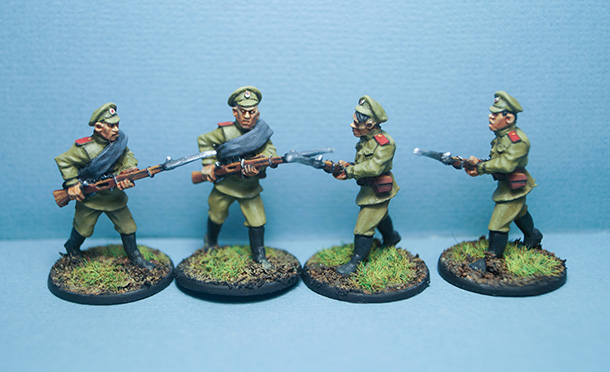 Figures: White army platoon, civil war in Russia