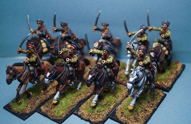 Figures: White army cavalry, civil war in Russia