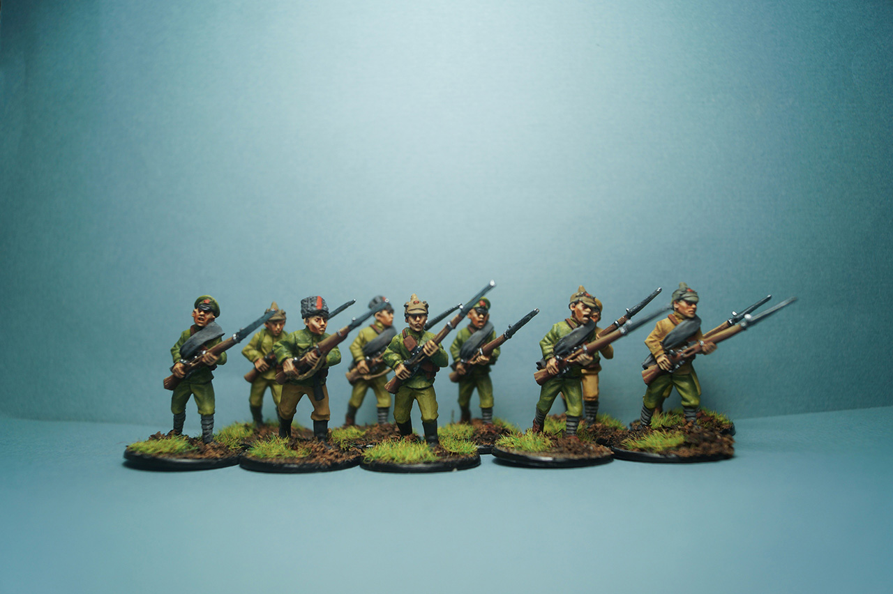 Figures: Red Army platoon, civil war in Russia, photo #1