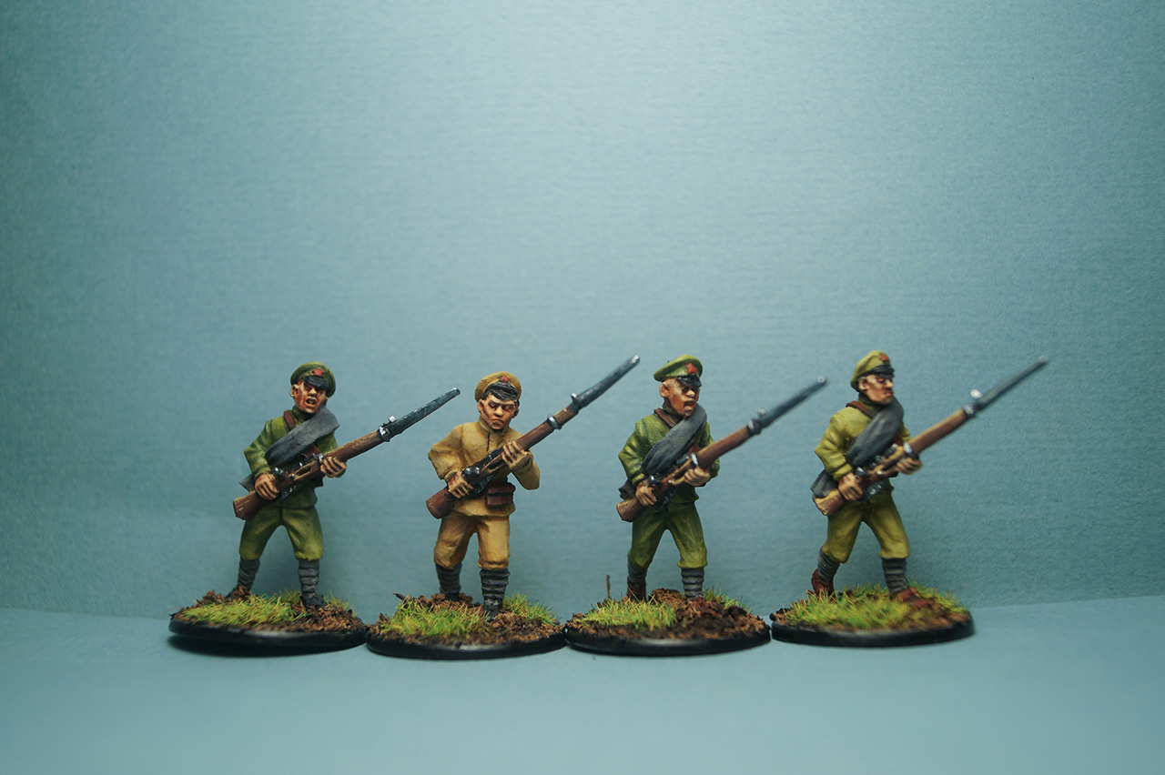 Figures: Red Army platoon, civil war in Russia, photo #3