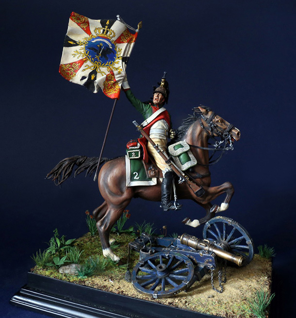 Dioramas and Vignettes: French dragoon with captured Prussian standard