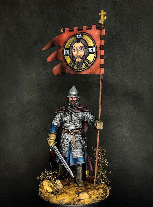 Figures: Russian warrior with the standard