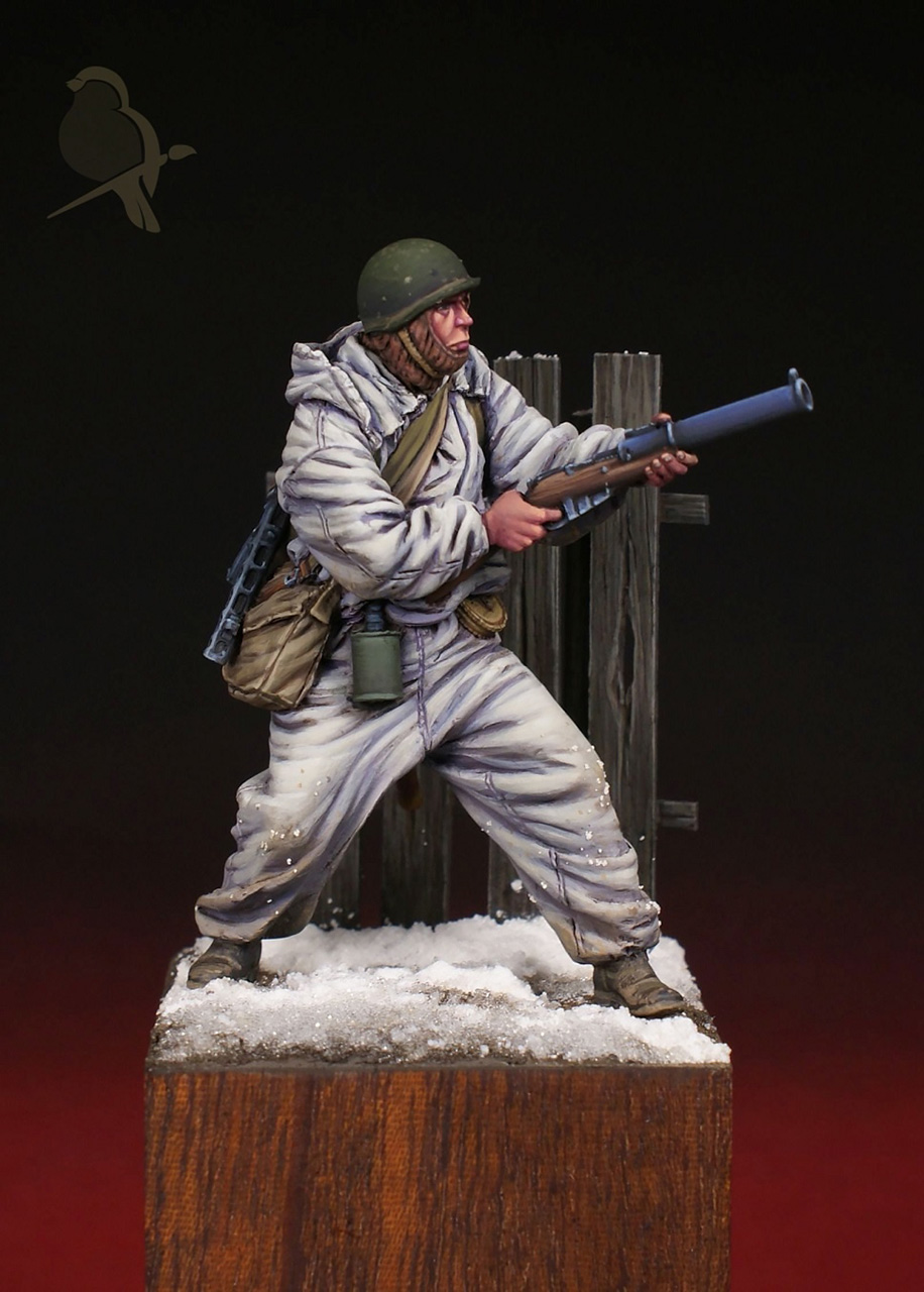 Figures: Soviet trooper with RMN-50. Kharkov 1943, photo #1