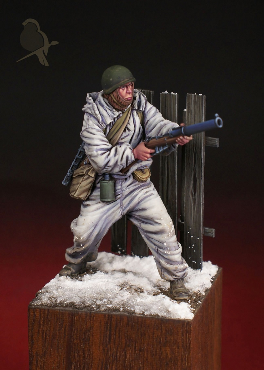 Figures: Soviet trooper with RMN-50. Kharkov 1943, photo #2