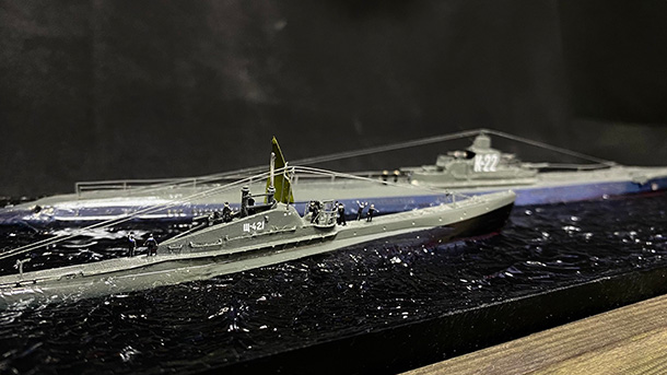 Диорамы и виньетки: &laquo;Щука&raquo; под парусом. Апрель 1942 года