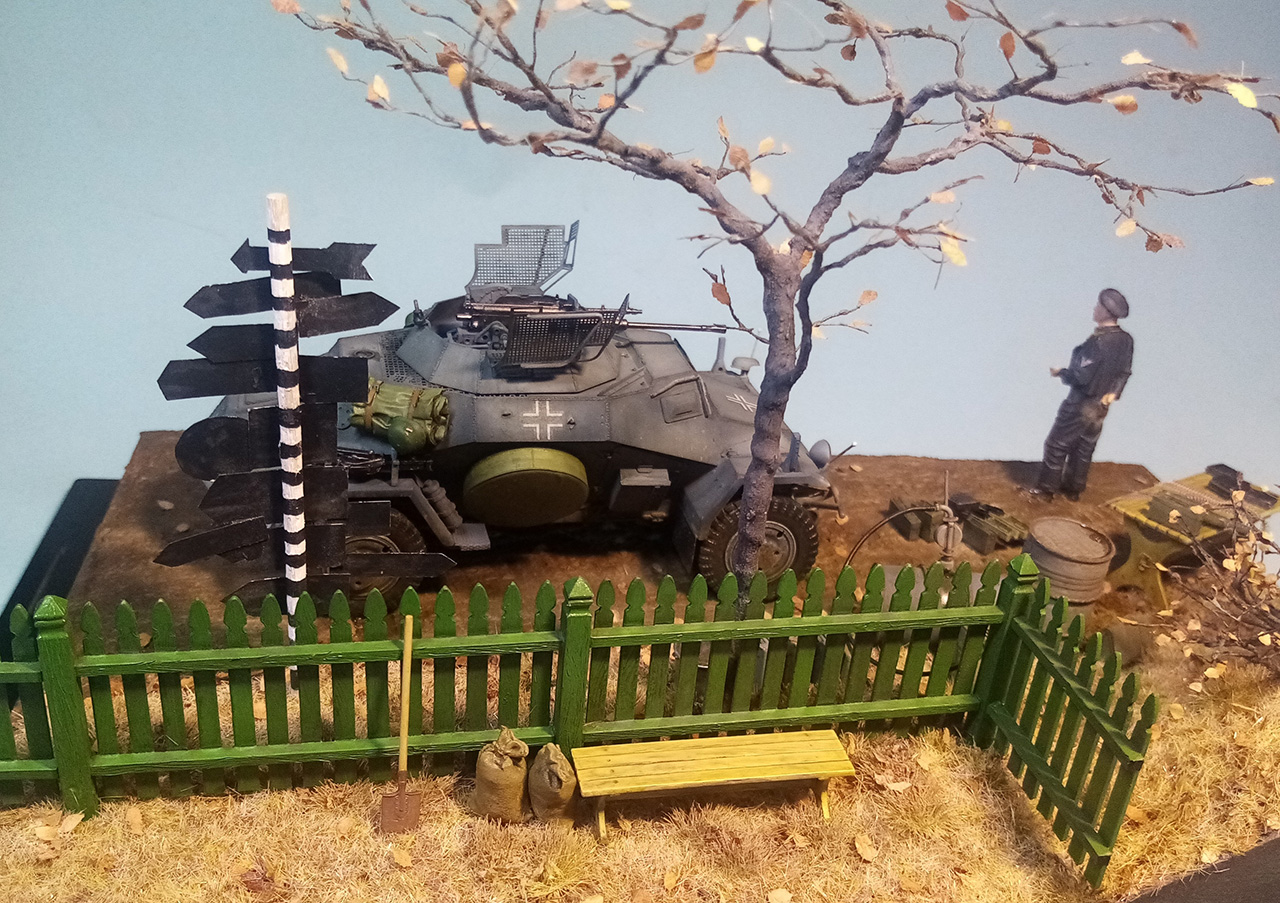 Диорамы и виньетки: Техобслуживание Sd.Kfz 222. СССР, осень 1941, фото #4