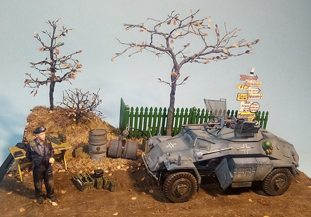Диорамы и виньетки: Техобслуживание Sd.Kfz 222. СССР, осень 1941