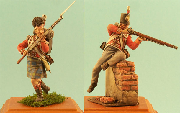 Figures: English ans Scottish infantrymen, 1812