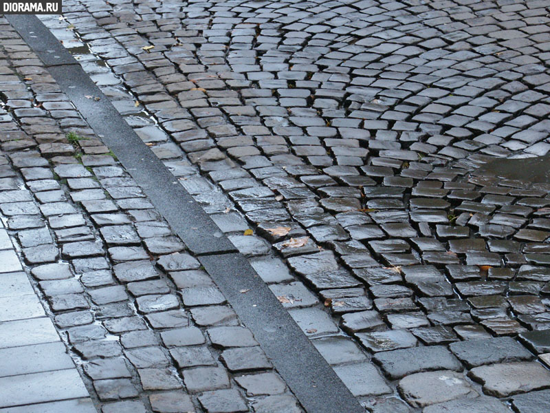 Sidewalk pavement, Cologne, West Germany (Library Diorama.Ru)