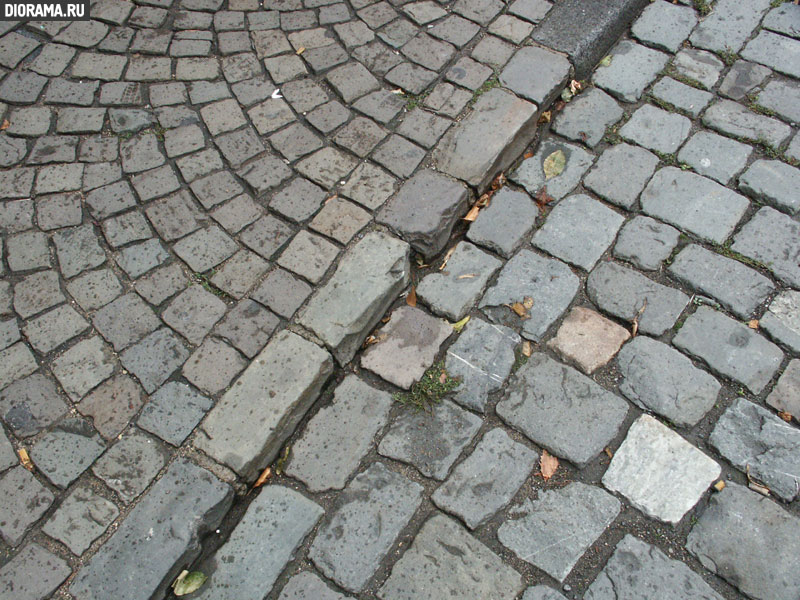 Sidewalk pavement, Cologne, West Germany (Library Diorama.Ru)