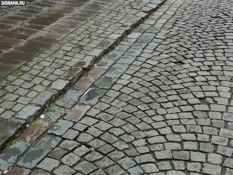 Sidewalk pavement, Cologne, West Germany (Library Diorama.Ru)