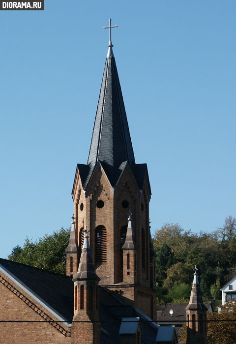 Church tower, Kripp, West Germany (Library Diorama.Ru)