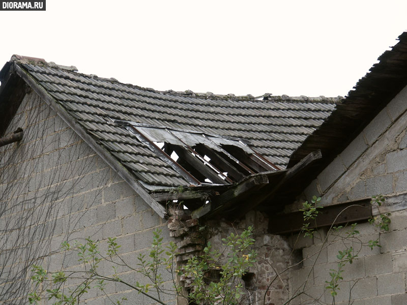 Ruinous building roof, Kripp, West Germany (Library Diorama.Ru)