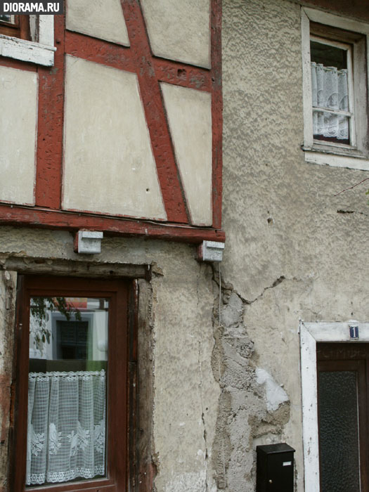 Балочный дом, фрагмент стены, Линц, Западная Германия (Копилка Diorama.Ru)