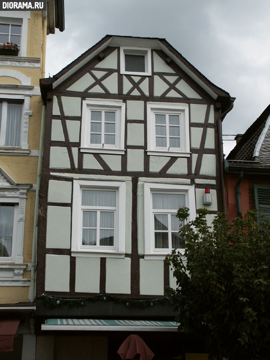 Фасад балочного дома, Линц, Западная Германия (Копилка Diorama.Ru)