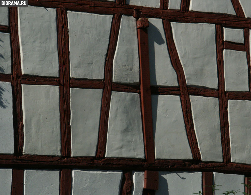 Halftimber house wall, Erpel, West Germany (Library Diorama.Ru)