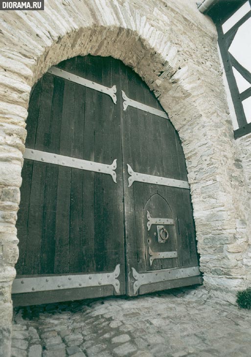 Ворота в замок и каменная кладка свода., Кронберг, Западная Германия (Копилка Diorama.Ru)