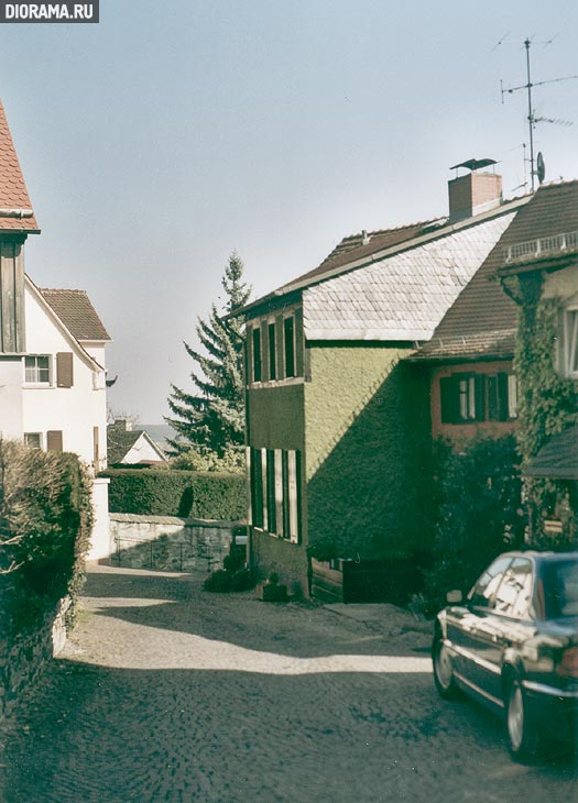 Houses twined with ivy, Kronberg, West Germany (Library Diorama.Ru)