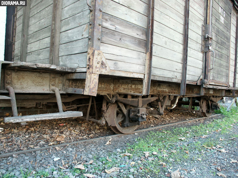 Крытый грузовой вагон, фрагмент, Бургброль, Западная Германия (Копилка Diorama.Ru)