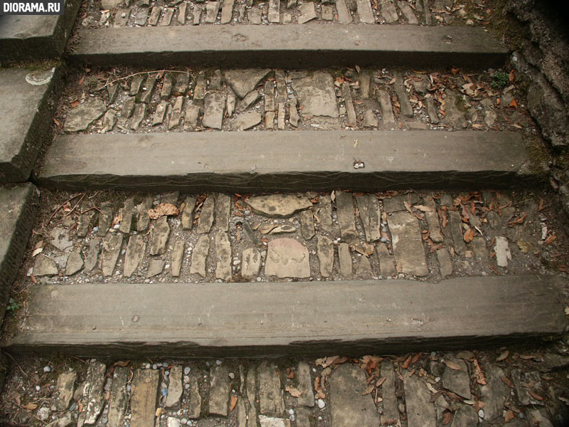 Мощеные камнем ступени, Бергамо (Копилка Diorama.Ru)