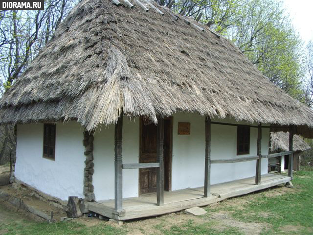 Ukrainian adobe peasant hut, Lvov Museum of regional, Ukraine (Library Diorama.Ru)