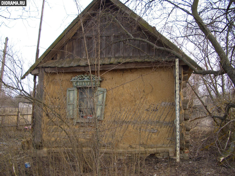 Саманный деревенский дом, Брянская область (Копилка Diorama.Ru)