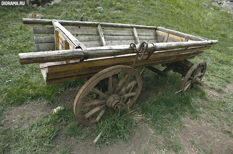 Four-wheeled peasant cart, Northern Caucasia (Library Diorama.Ru)