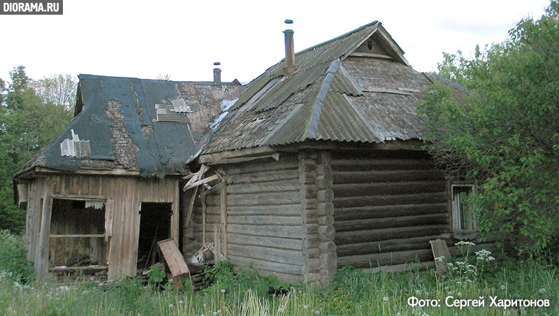 Abandoned wooden hut, Romanovka village, Kaluga region, Russia (Library Diorama.Ru)